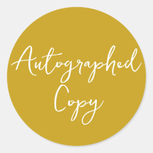 Adesivo Autografado Copiar Dourado Script Sticker