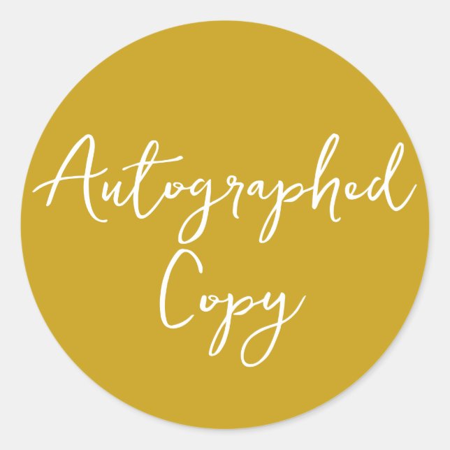 Adesivo Autografado Copiar Dourado Script Sticker (Frente)