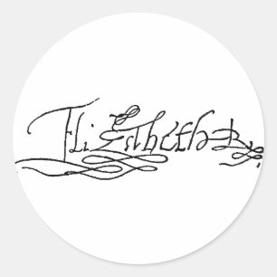 Adesivo Autógrafo da rainha Elizabeth mim de Inglaterra