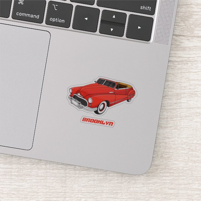 Adesivo Automóvel clássico vermelho 1948 (Detalhe)
