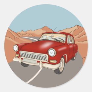 Adesivo Automóvel vermelho na estrada