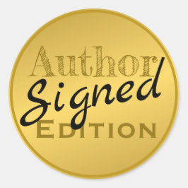 Adesivo Autor Assinado Amarelo Dourado