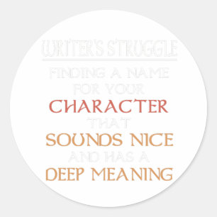 Adesivo Autor Writer Book Character Names Funny Gift