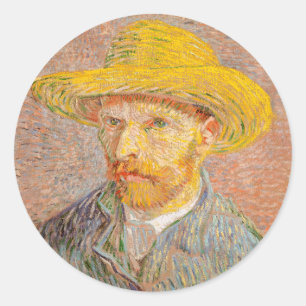 Adesivo Autorretrato de Vincent Van Gogh com Chapéu de Pal