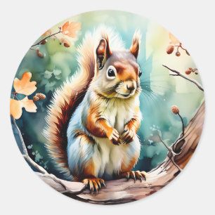 Adesivo Autoumn Squirrel Watercolor