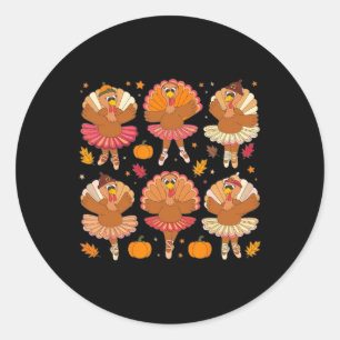 Adesivo Autumn Ballerinas Dançando Cute Turquia Ação de Gr