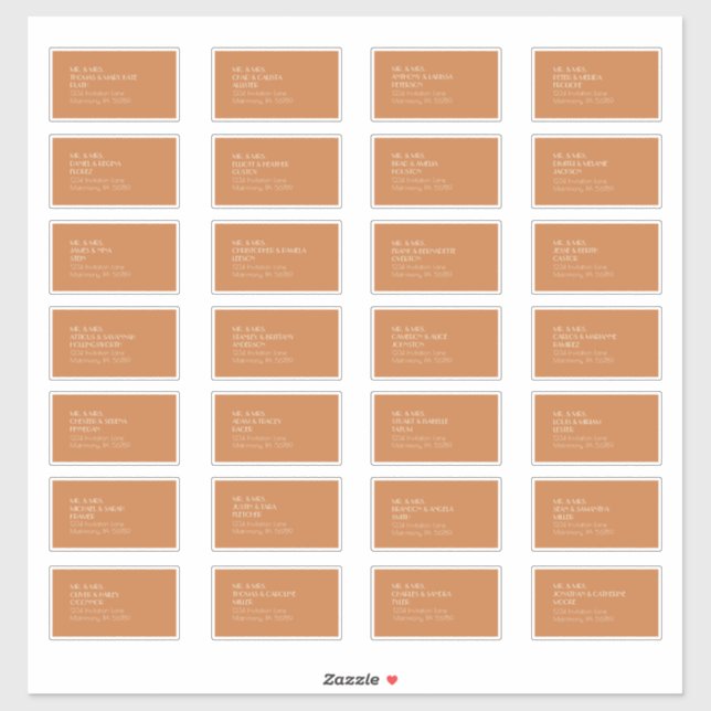 Adesivo Autumn Boho Deco | Rótulo de Endereço Convidado Te (Folha)