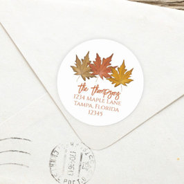 Adesivo Autumn Botanic Sall Dourado Return Address