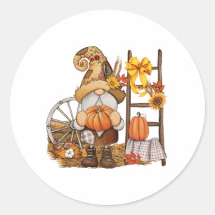 Adesivo Autumn Country Pumpkin Harvest Gnome