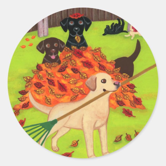 Adesivo Autumn Day Labradores (Frente)