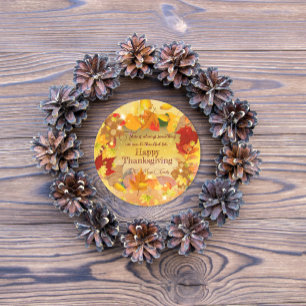 Adesivo Autumn Fall Foliage Wreath Happy Ação de Graças