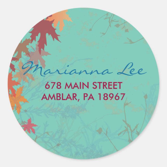 Adesivo Autumn Falling Deixa O Vedante Do Convite (Frente)