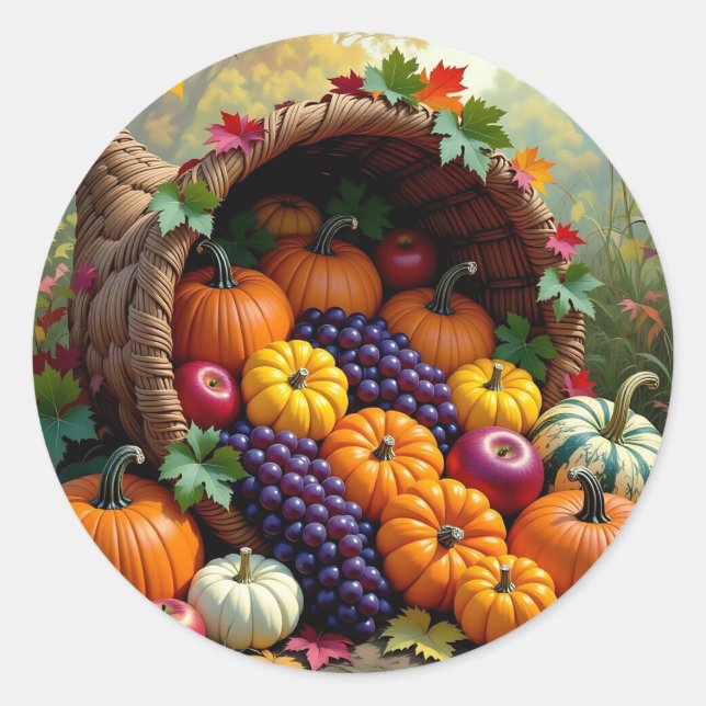 Adesivo Autumn Harvest and Blessings Cornucopia  (Frente)