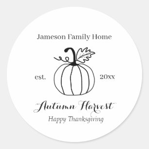 Adesivo Autumn Harvest Pumpkin Family Home