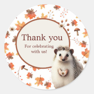 Adesivo Autumn Hedgehog Muito Obrigado, Vinheiros