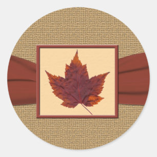 Adesivo Autumn Leaf 1.5" Diameter Round Sticker