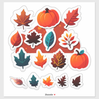 Adesivo Autumn Leaves and Pumpkins Sticker Set