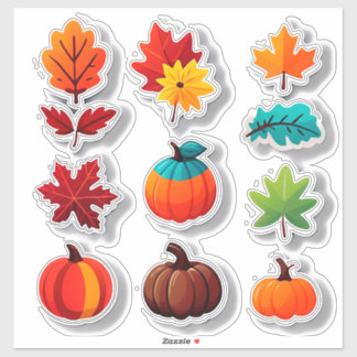 Adesivo Autumn Leaves and Pumpkins Sticker Set