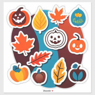 Adesivo Autumn Leaves and Pumpkins Sticker Set