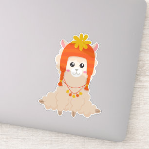 Adesivo Autumn Llama, Cute Llama, Llama Com Chapéu, Alpaca