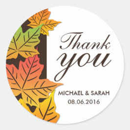 Adesivo Autumn Maple Leaf Weding Favor Obrigado Sticker