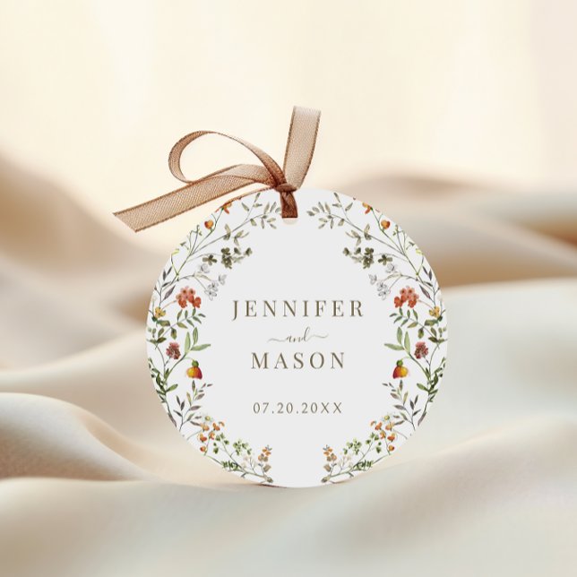 Adesivo Autumn Meadow Wildflower Wedde Bride Groom (Criador carregado)