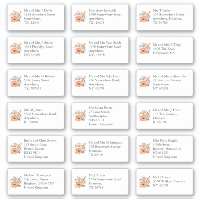 Adesivo Autumn Nome do Destinatário Individual Endereço (Frente)