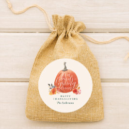 Adesivo Autumn Orange Floral Pumpkin Friendsgiving Dinner