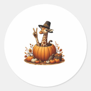 Adesivo Autumn Pumpkin Cai Giraffe Ação de Graças Mulheres