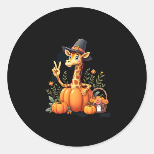 Adesivo Autumn Pumpkin Cai Giraffe Ação de Graças Mulheres