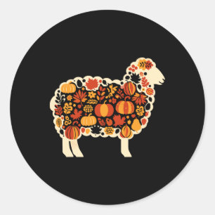 Adesivo Autumn Pumpkin Cai Ovelhas Ação de Graças Mulheres