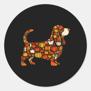 Adesivo Autumn Pumpkin Fall Bysset Hound Thankiness