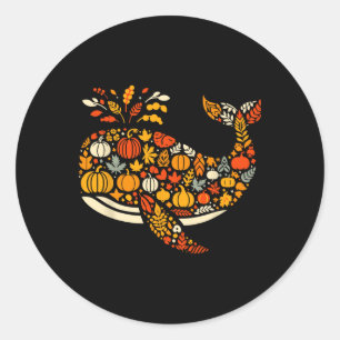 Adesivo Autumn Pumpkin Queda Baleia Ação de Graças Mulhere