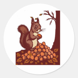 Adesivo 🐿️ Autumn Squirrel Round Sticker - Cozy Fall