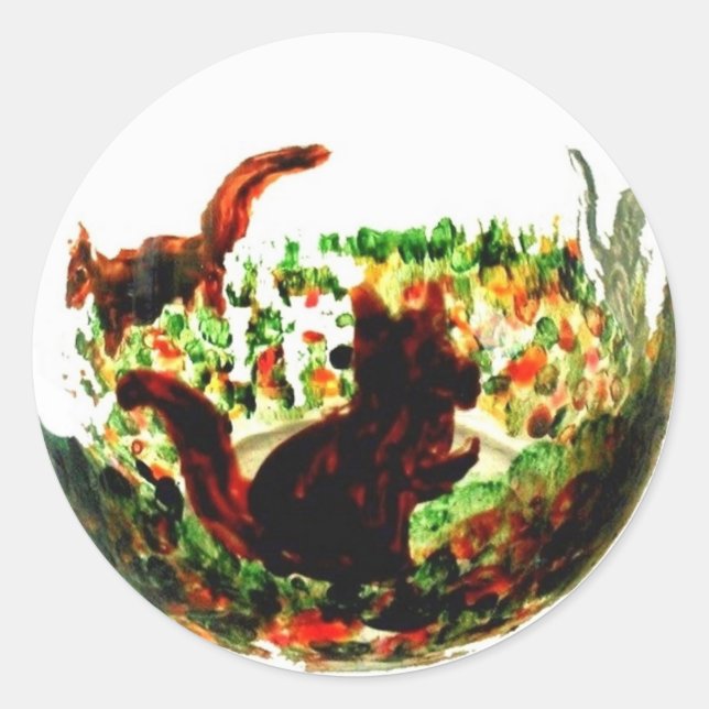 Adesivo Autumn Squirrels Rustic Nature (Frente)