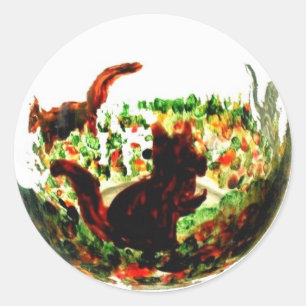 Adesivo Autumn Squirrels Rustic Nature