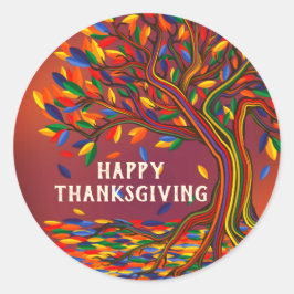 Adesivo Autumn Tree Personalizado Feliz Partido de Ação de
