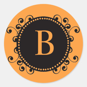 Adesivo Autumn Wedding Orange Monograma B Sticker