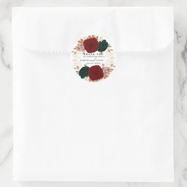 Adesivo Autumone Dourada Burgundy Emerald Greeny Floral (Bolsa)