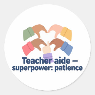 Adesivo Auxiliar de Professor — Superpoder: Paciência