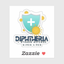 Adesivo Auxílio a Estudo da Difteria - Forte Defesa salva 
