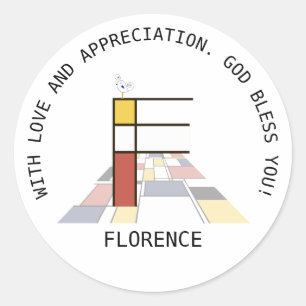 Adesivo Avant-Garde Art Style Monograma. Letra F