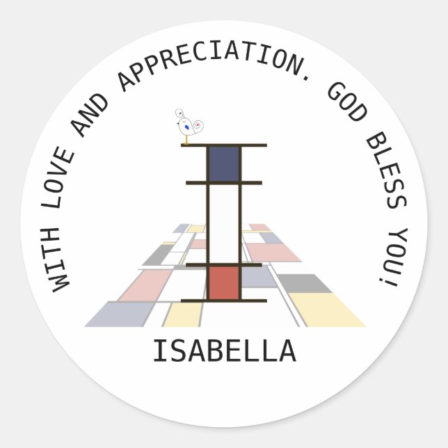 Adesivo Avant-Garde Art Style Monograma. Letra I (Frente)