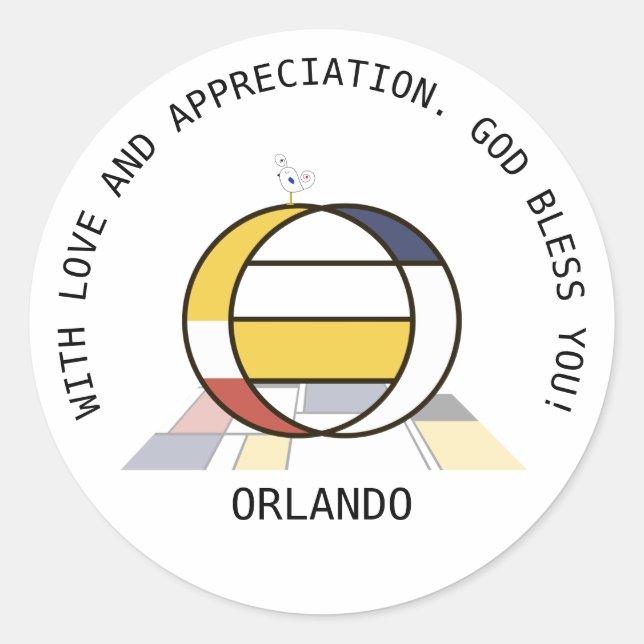 Adesivo  Avant-Garde Art Style Monograma. Letra O (Frente)