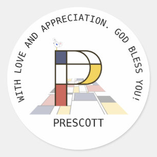 Adesivo Avant-Garde Art Style Monograma. Letra P