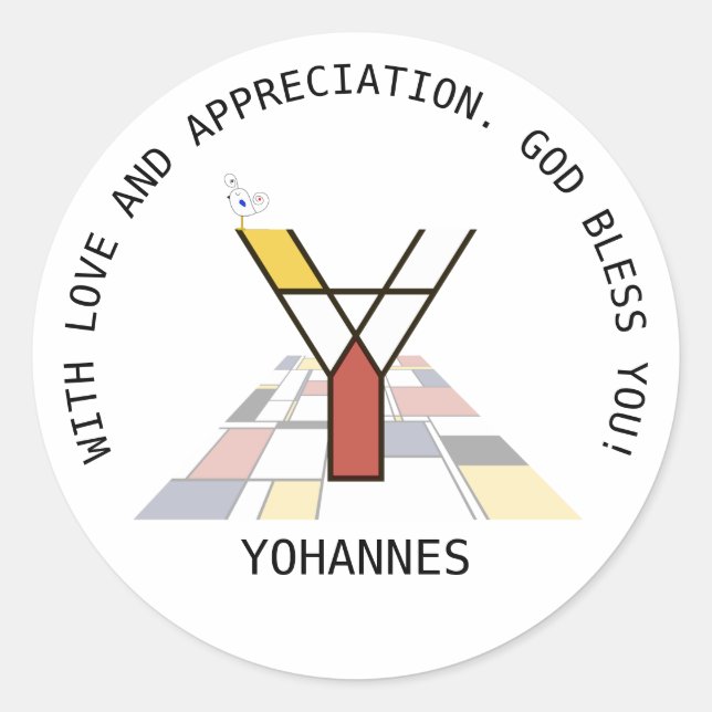 Adesivo Avant-Garde Art Style Monograma. Letra Y (Frente)