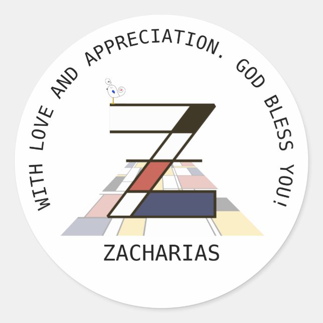 Adesivo Avant-Garde Art Style Monograma. Letra Z (Frente)