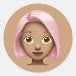 Adesivo Avatar Emoji De Cabelo Rosa