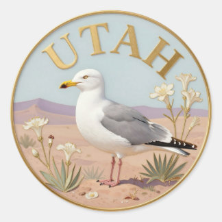 Adesivo Ave do Estado de Utah Gaivota da Califórnia & Líri