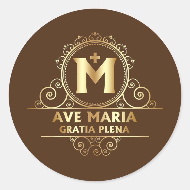 Adesivo Ave Maria Schubert Massa Latina Abençoada Mãe Mari (Frente)